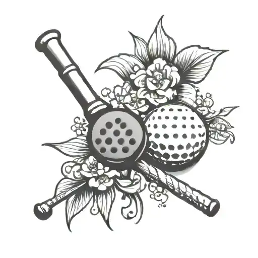 Golf Tee And Lei Tattoo Incorporating