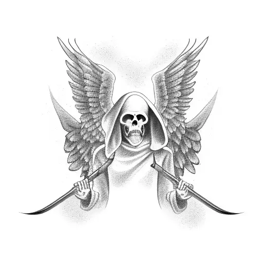 Grim Reaper With Angel Girlfriend