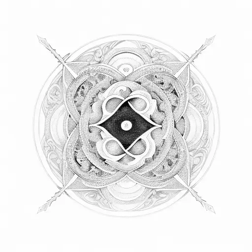 Yin And Yang Symbol With A Delicate Balance Of Intricate Patterns