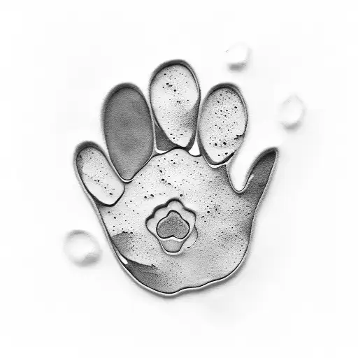 Dog Paw Prints With Intials Inside