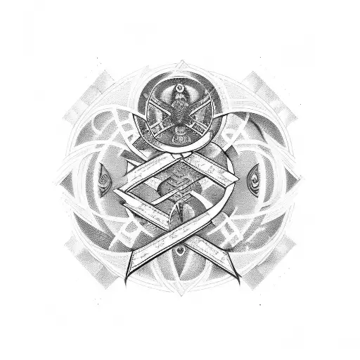 Cancer And Virgo Symbols Together With Initials Vh