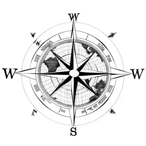 Travel World Map Compass