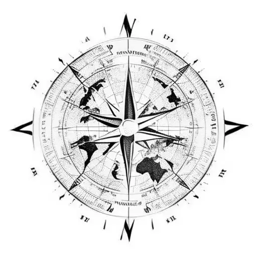 Travel World Map Compass
