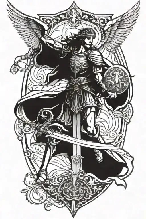 St Michael Holding Sword