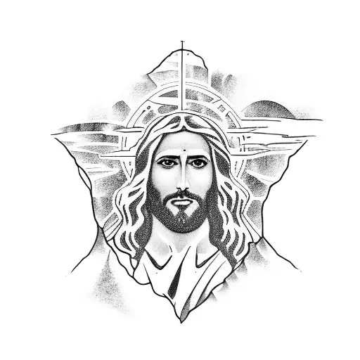 Jesus With Galaxy And Earth