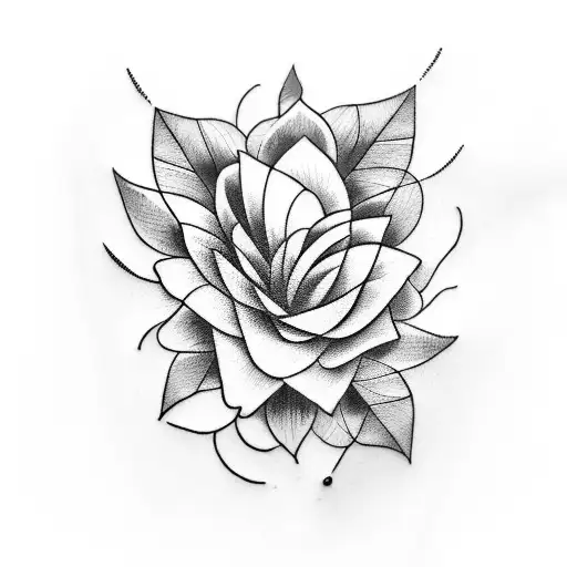 Geometric Flower Leaf Sleeve