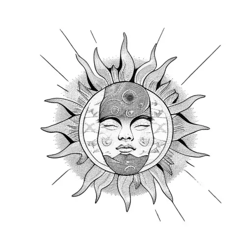 Sun Moon Stars In A Line