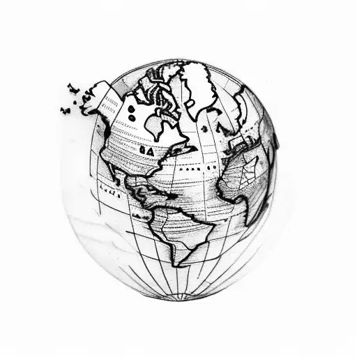 A Typewriter With A World Map As The Paper And Music Notes As The Ink