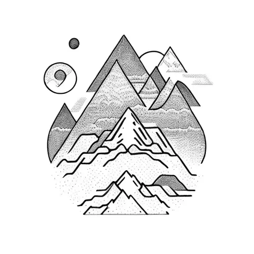 A Mountain Landscape With A Winding Hiking Trail