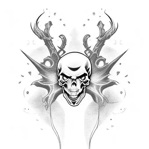 Scary Demon With A Skull