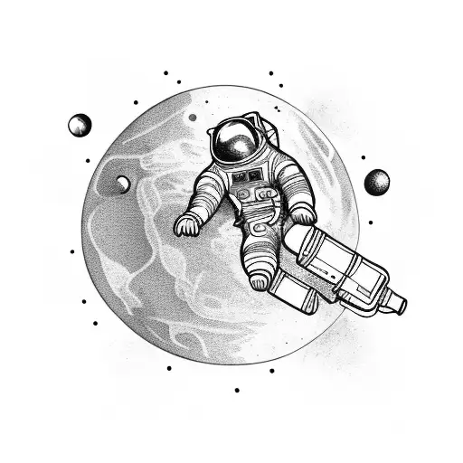 Astronaut With Galaxy And Earth