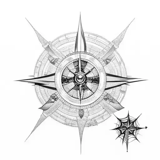 A Tattoo Of Stray Kids Compass With Spider From Venom Music Video