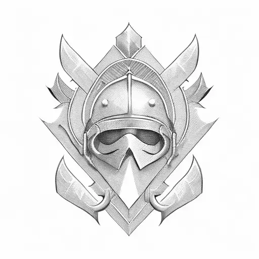 Corinthian Helmet With A Sword