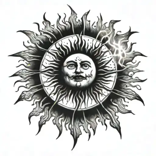 A Creepy Sun With Its Rays Warping Around My Wrist