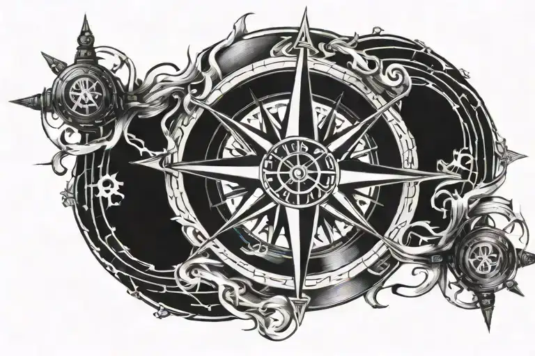 Compass And One Piece Law Symbol With His Hands