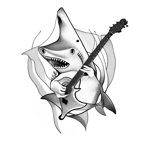 Shark Play Guitar