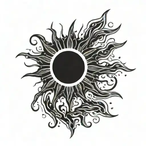 A Really Sad Creepy Sun Simple And Small With Its Rays Warping Around My Wrist