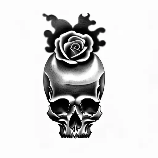 A Man With A Tattoo Of A Skull And Roses