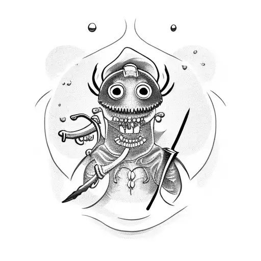 Worm With A Sword In The Mouth Cooking A Pizza