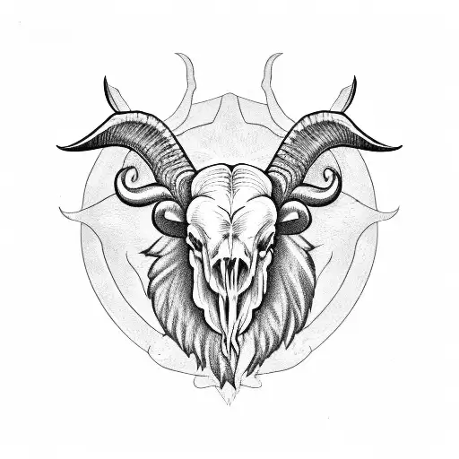 Ram Skull With Wings