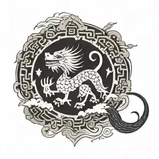 Combine Elements Of Chinese Astrology With Money Symbols In A Unique Tattoo Design