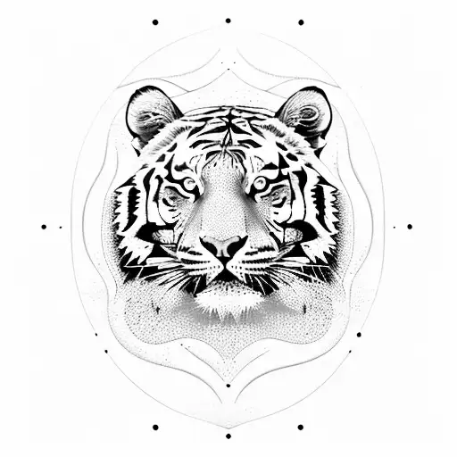 Tiger Moon Geometric Water