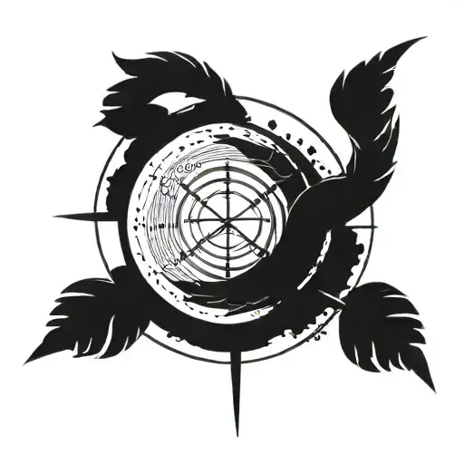 Sagittarius Arrow Sign Inside Enso Circle