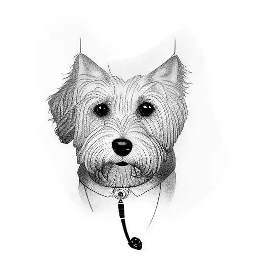 Dog Sitting In Golf Cart