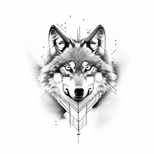 Wolf Combined With Axe