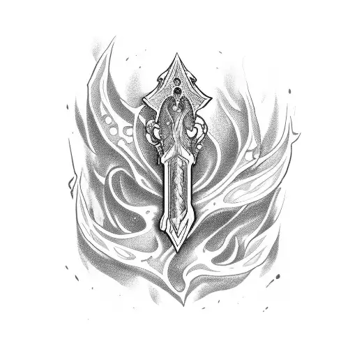 Dagger With Lavender Wapped Arounf It