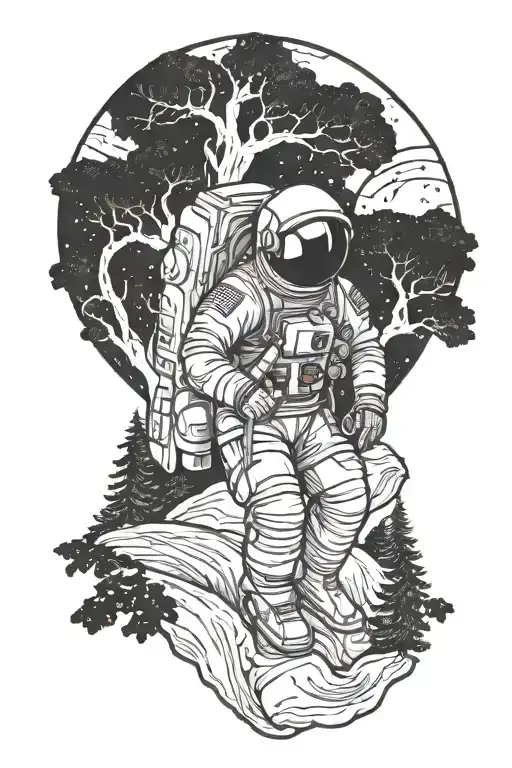 Astronaut And Trees