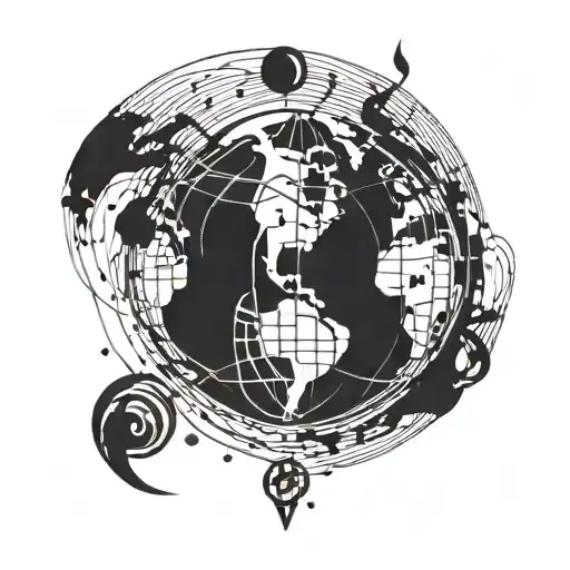 The Earth Made From A Music Staff Intertwined