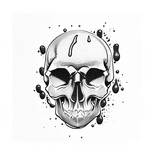 Skull With Slime Dripping Off Of It