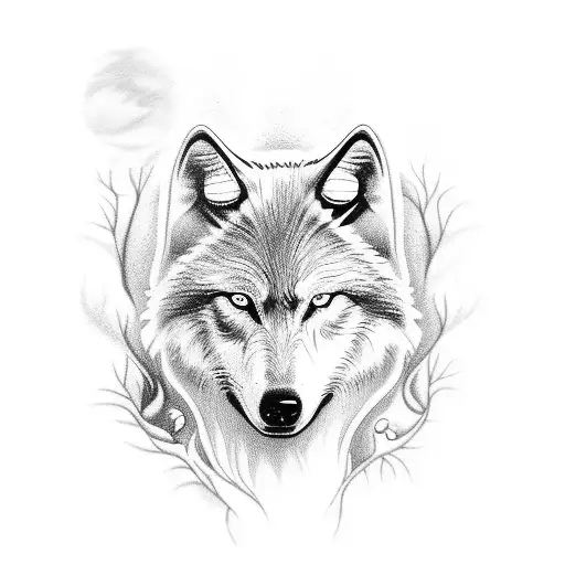 A Fierce White Wolf Emerging From A Wild Forest