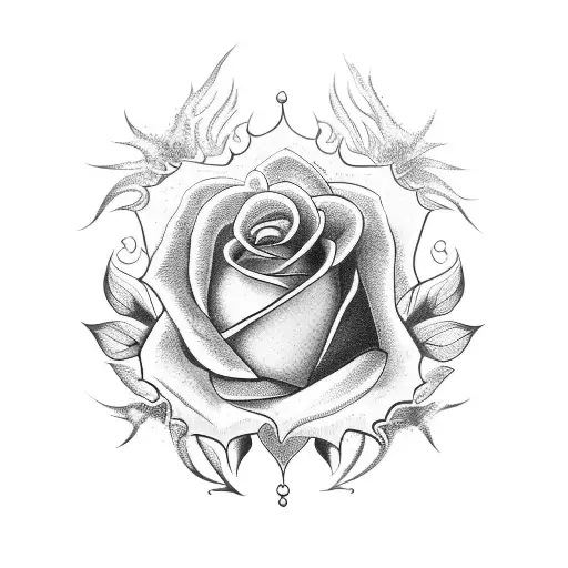 Rose With Thorns And Crowns