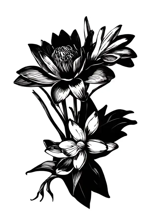 Water Lily And Daffodil Bouquet