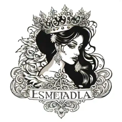 Name Esmeralda With Jewelry Beast Crown Strong