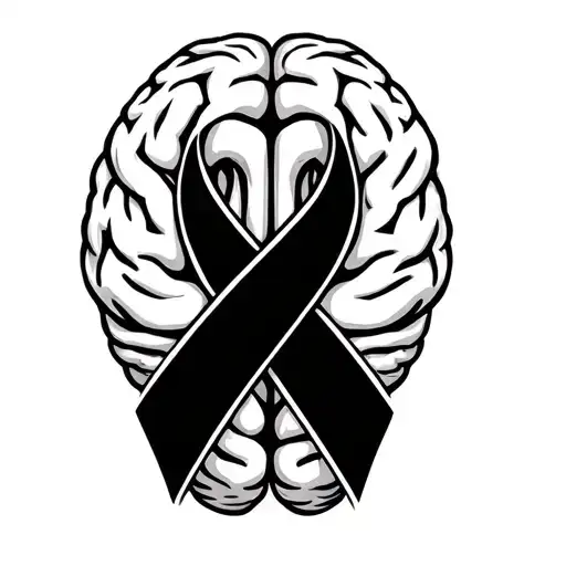 Pediatric Brain Cancer Awareness Ribbon Intertwined