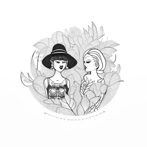 Amigas Sharing A Secret Conversation In A Beautiful Garden Surrounded By Birds