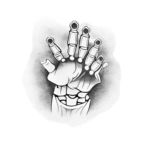 Skeleton Hand Holding The New Hampshire State Seal