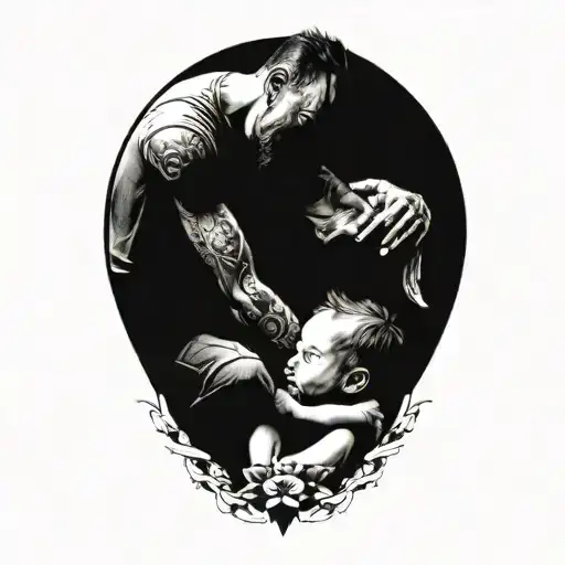 Baby Girl With Dad Memorial