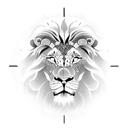 An Intricate Lion Design With Clock Hands As Its Whiskers