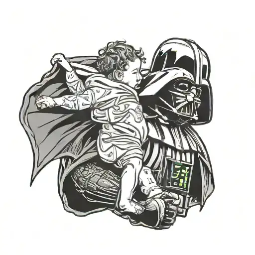 Darth Vader Holding A Baby
