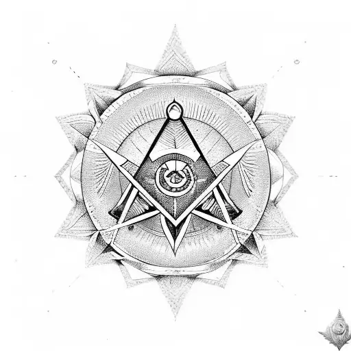 Freemason Symbol Incorporated Into A Mandala