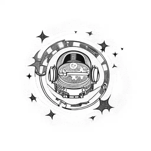 A Motorcycle Flying Through Outer Space With A Trail Of Stars Behind It