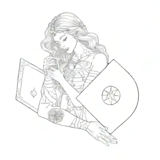 A Woman With A Tarot Card
