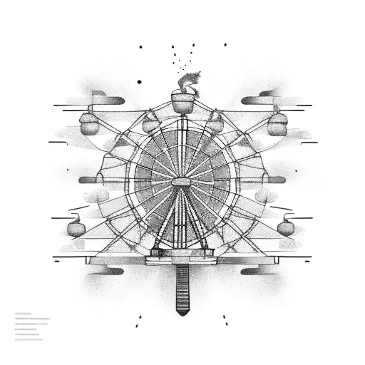 Ferris Wheel On Fire Bold Dramatic