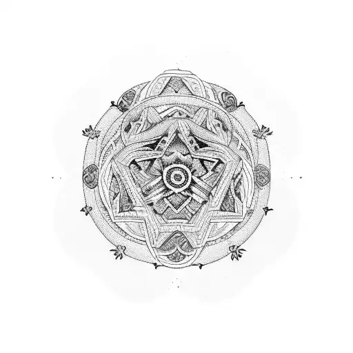 A Tattoo Of The One Ring With Traditional Filipino Patterns