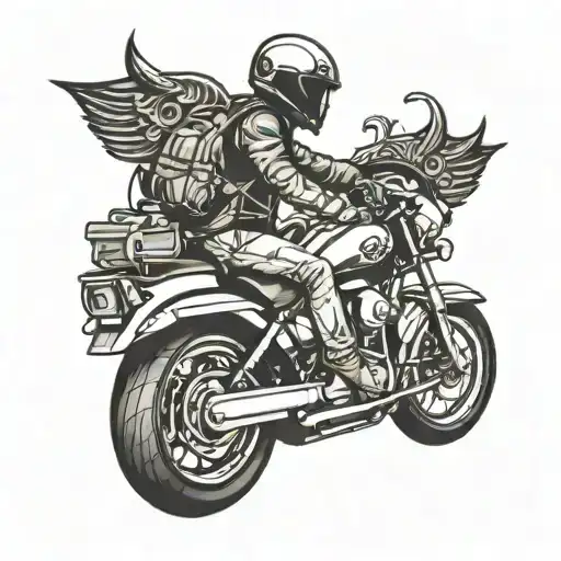 Harley Davidson Rider Holding A New Baby