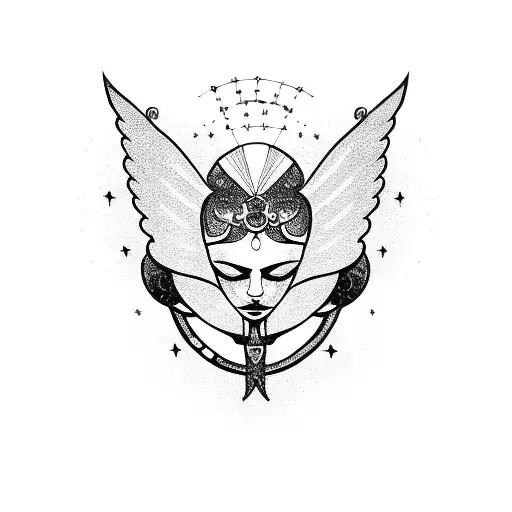 Celestial Angel Surrounded By Constellations